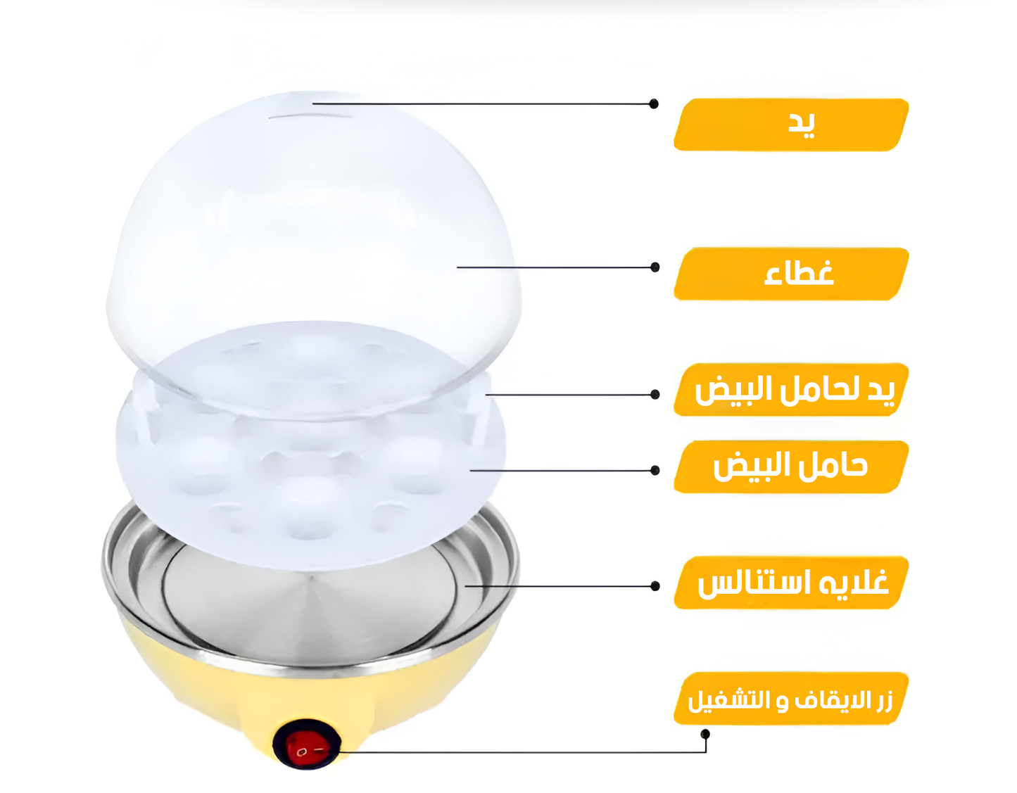 • جهاز سلق البيض دائري