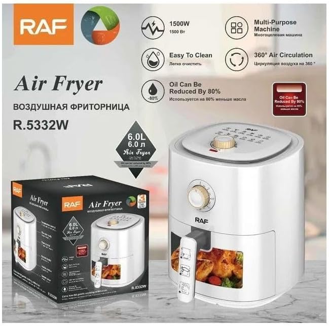 قلايه RAF 6 لتر 1500 وات بدون ديجيتال