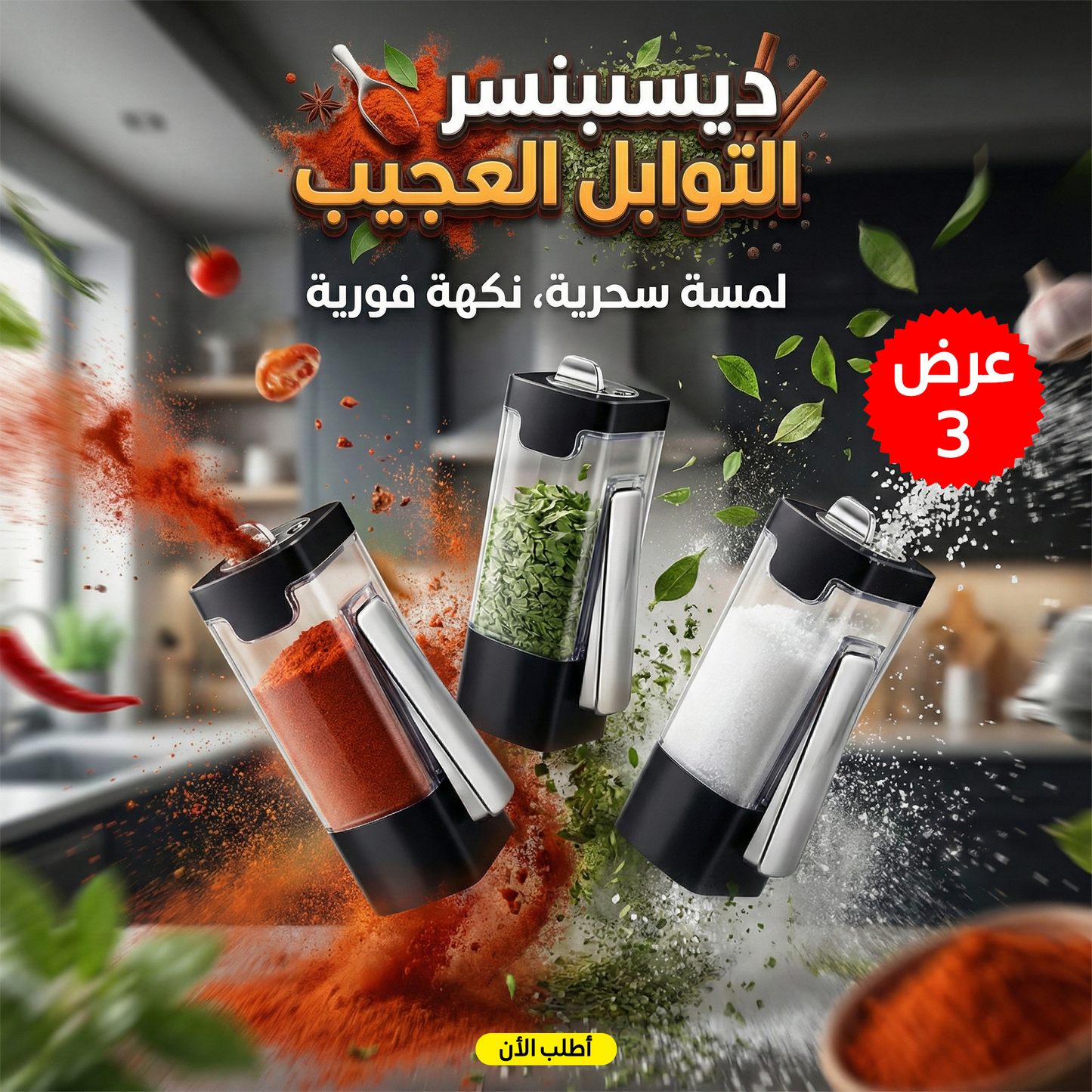 عرض 3 قطع ديسبنسر التوابل العجيب