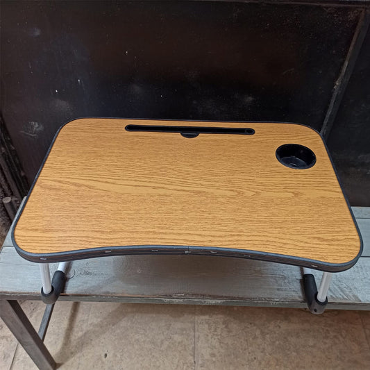 • Two wooden tables with metal legs are on offer