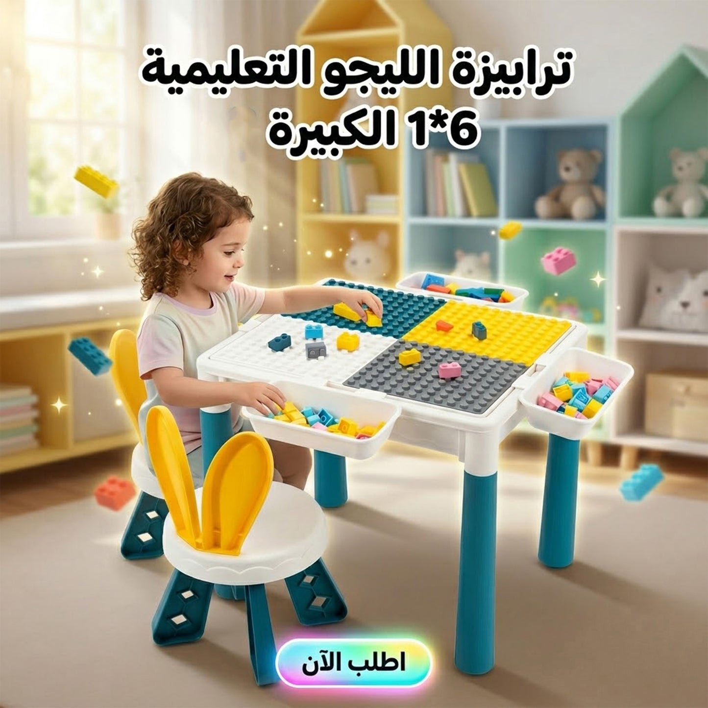 طربيزة الليجو التعليمية 6*1 الكبيرة