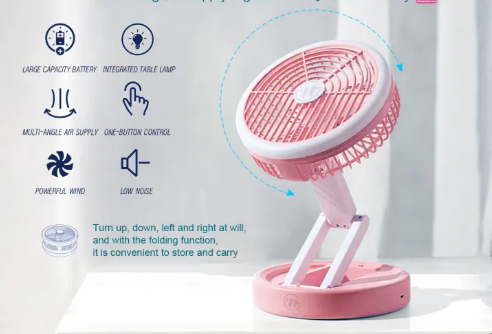 • Rechargeable fan with light