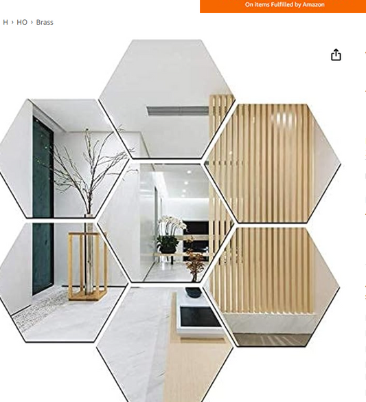 • عرض استيكر مرايا (14قطعة) MIRROR DECOR + شريط لمبات المرايا LED