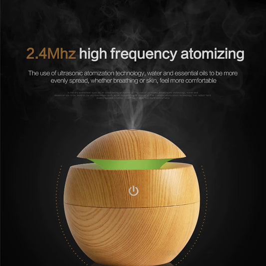 • Ultrasonic illuminated wooden diffuser
