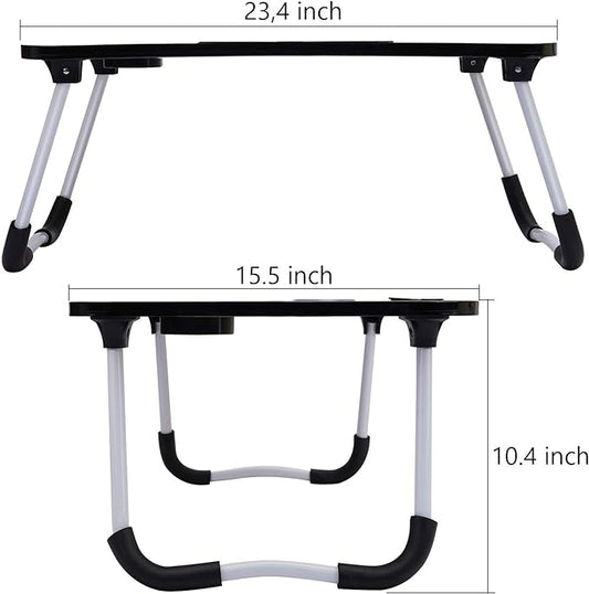 • Wooden table with black metal legs