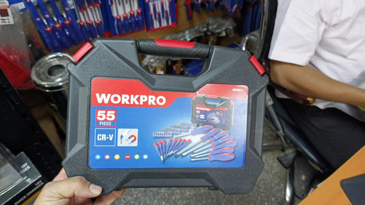 • شنطة مفكات و لقم 55 قطعة WORKPRO