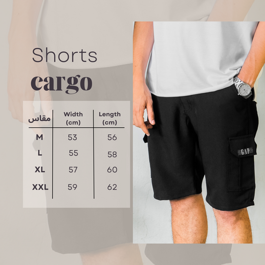• Offer of 2 cargo shorts (black - beige) size XXL