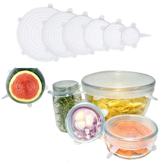 • Multi-size metal pot lid offer + 6 reusable super-stretch silicone lids